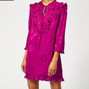 COACH - NWT SZ: 2 Embellished Floral
Jacquard Ruffle Dress